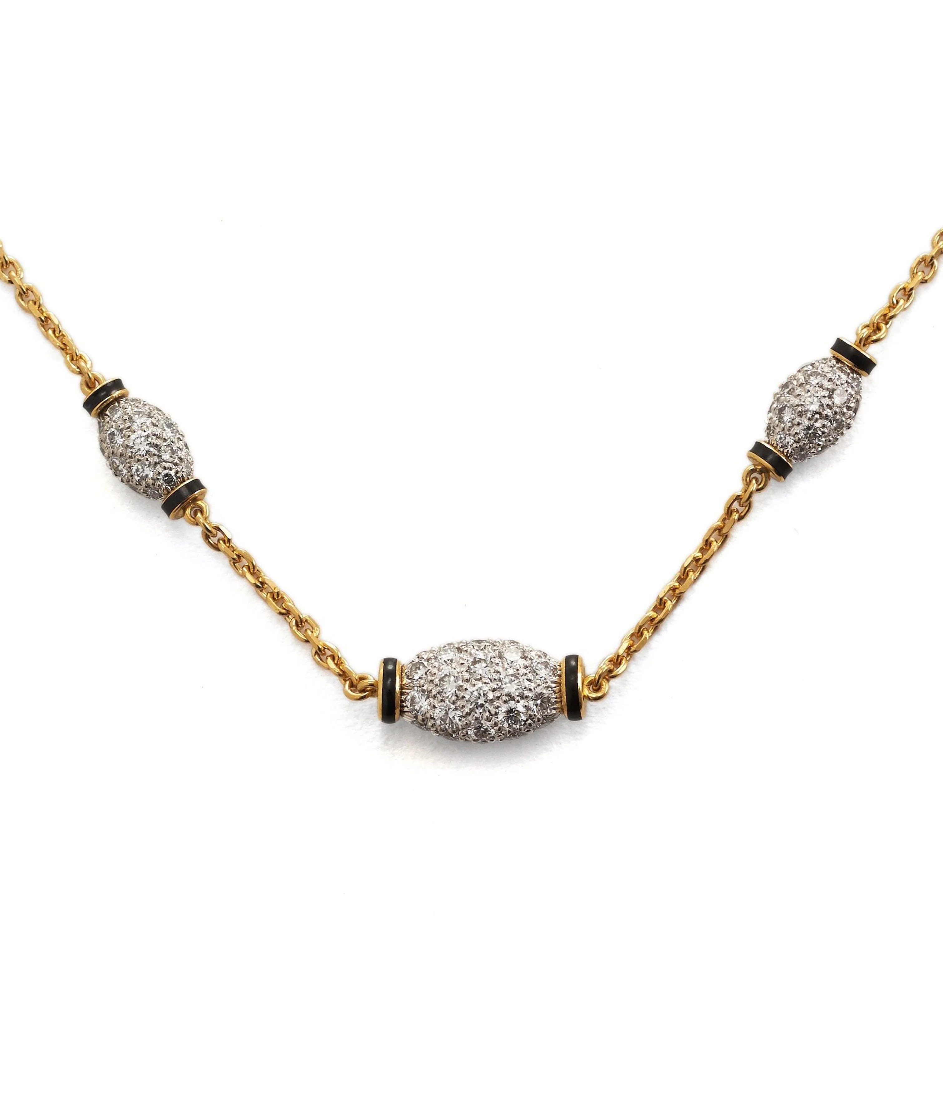 Barrel Necklace, Three Station