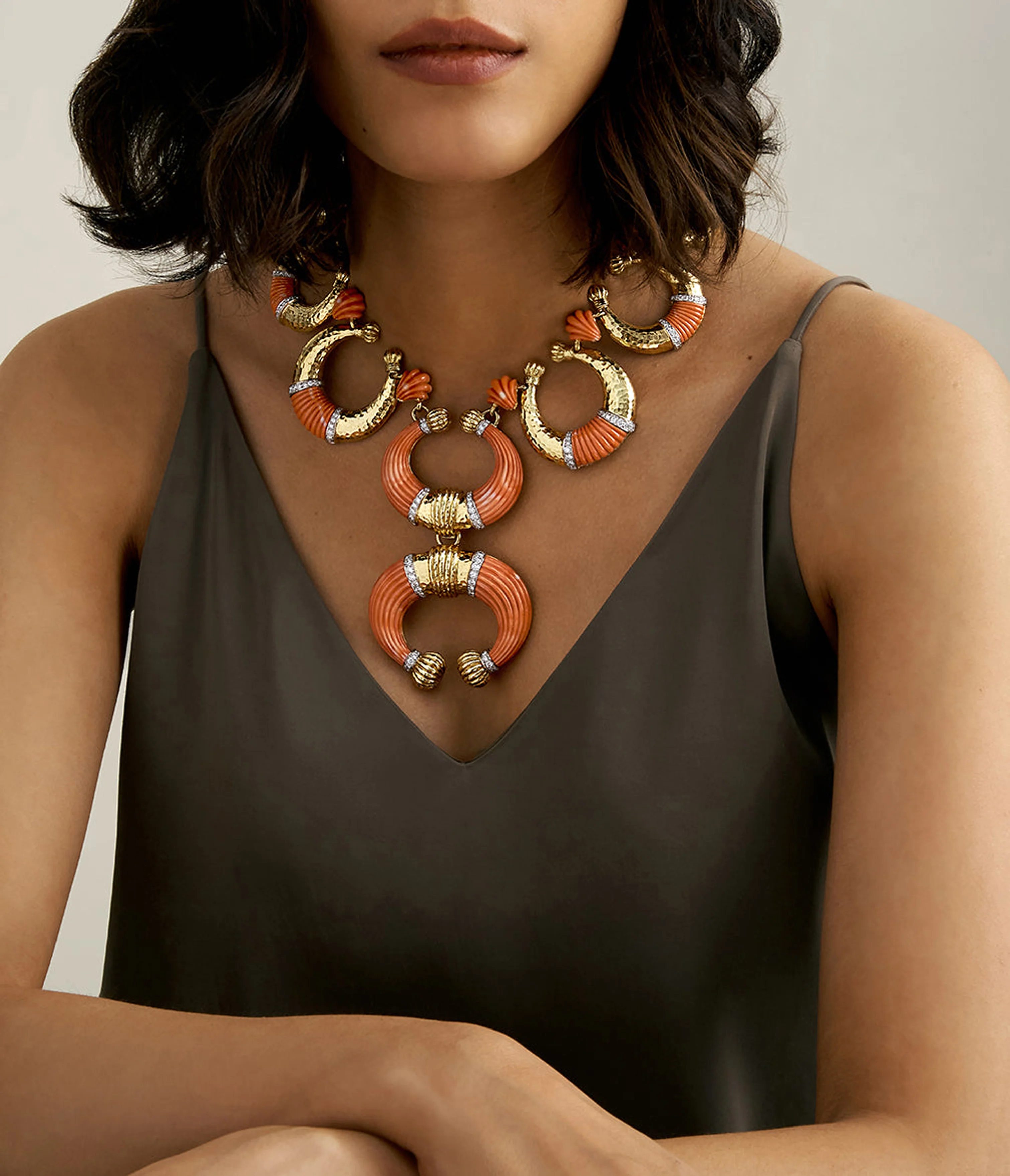 Celtic Crescent Necklace, Coral - Image 3