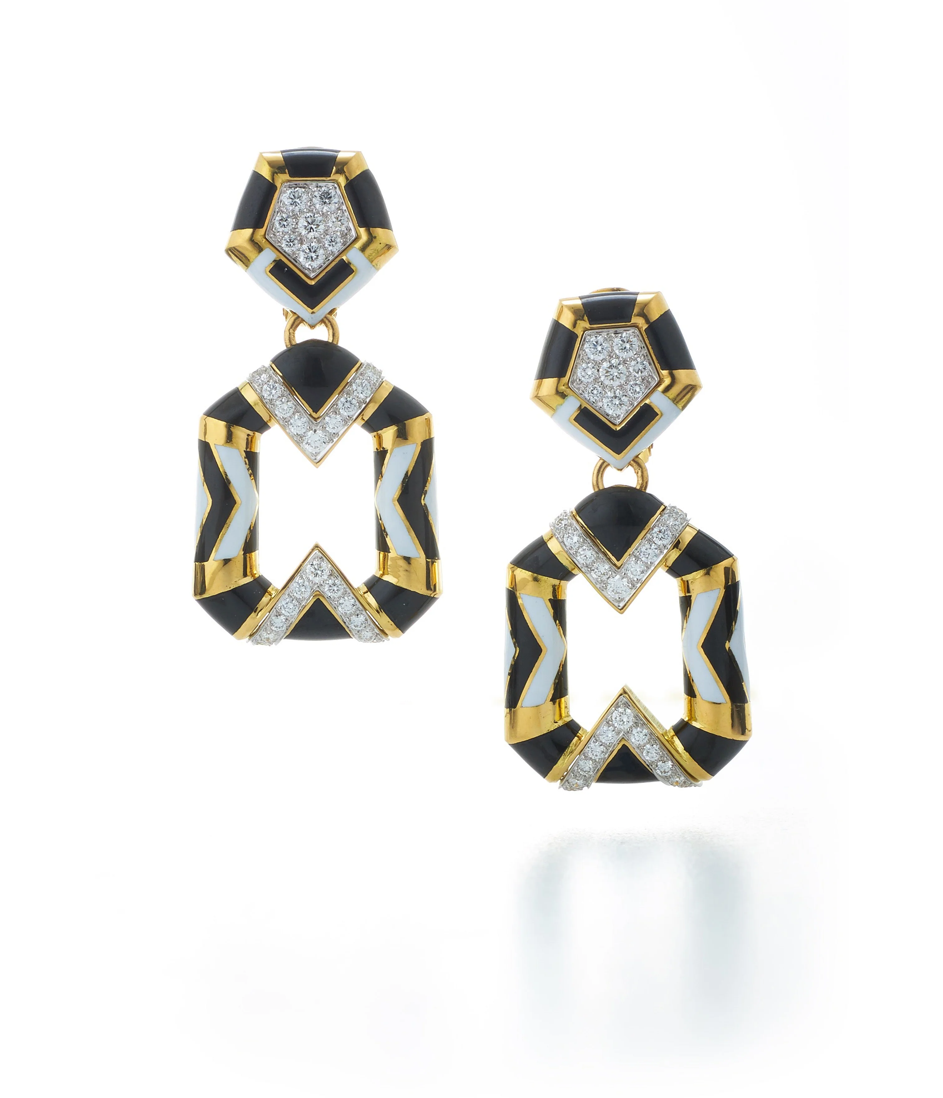 Chevron Pentagon Earrings