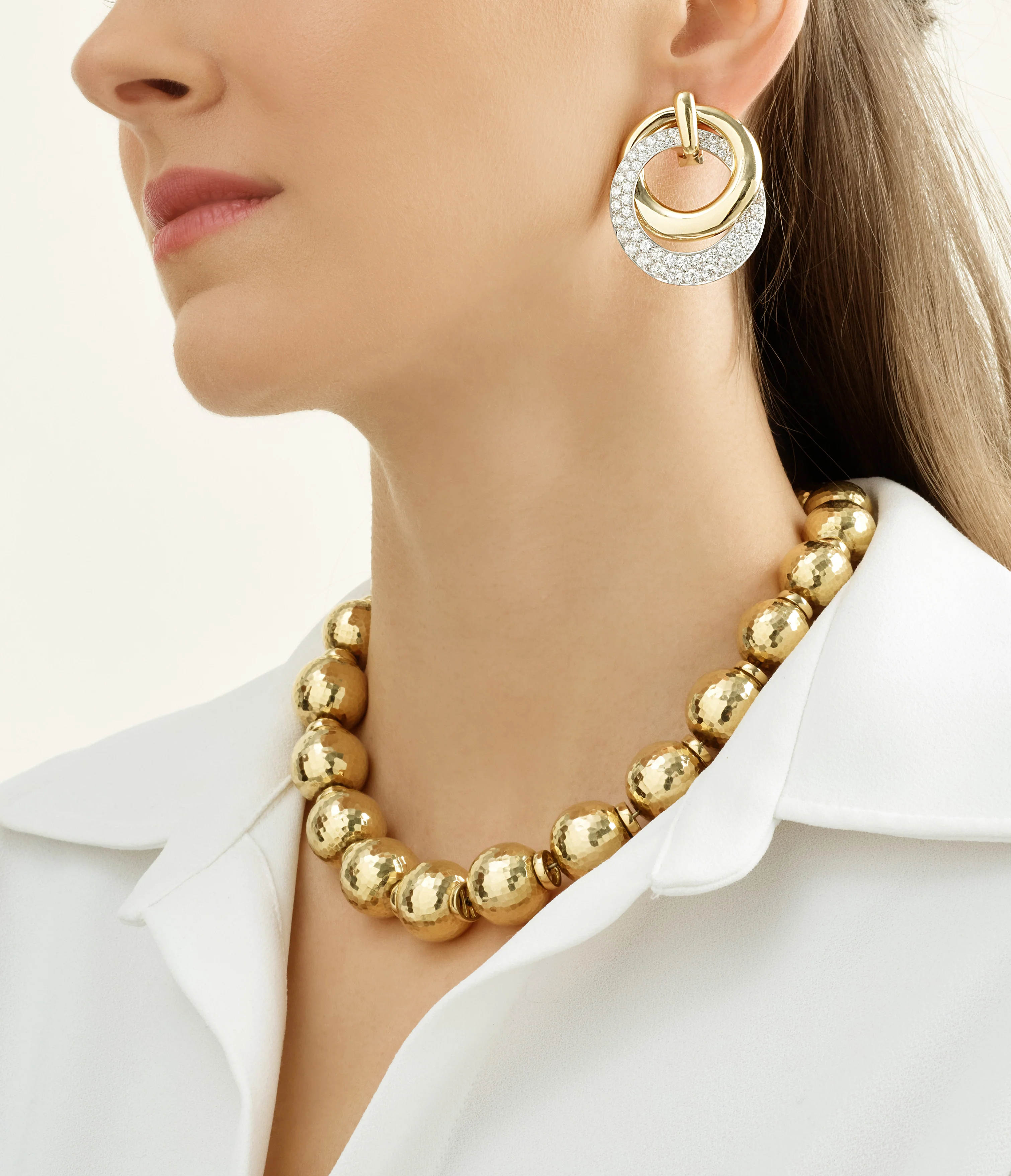 Double Hoop Earrings, Polished Gold - Image 2