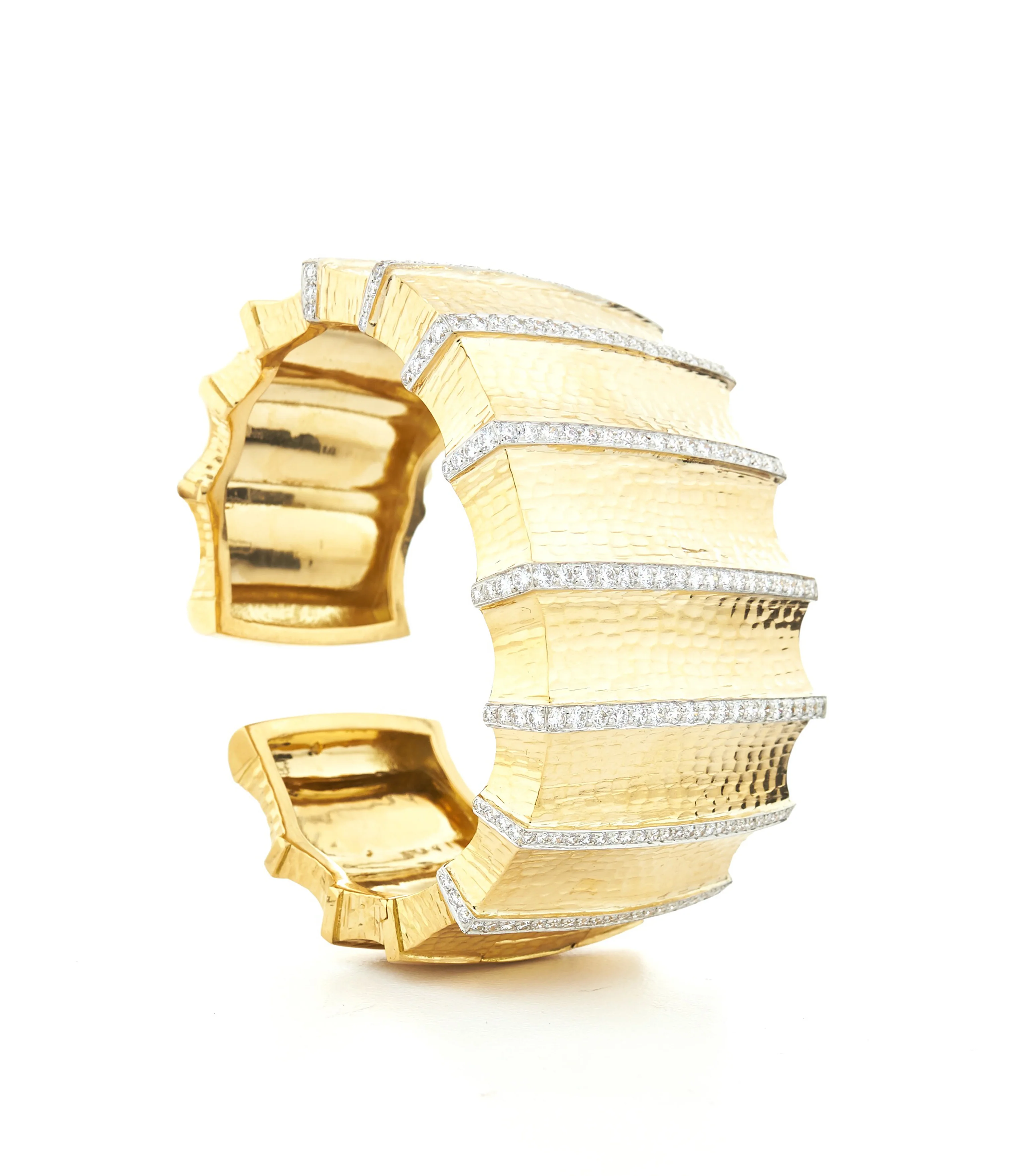 Furrow Cuff with Diamonds