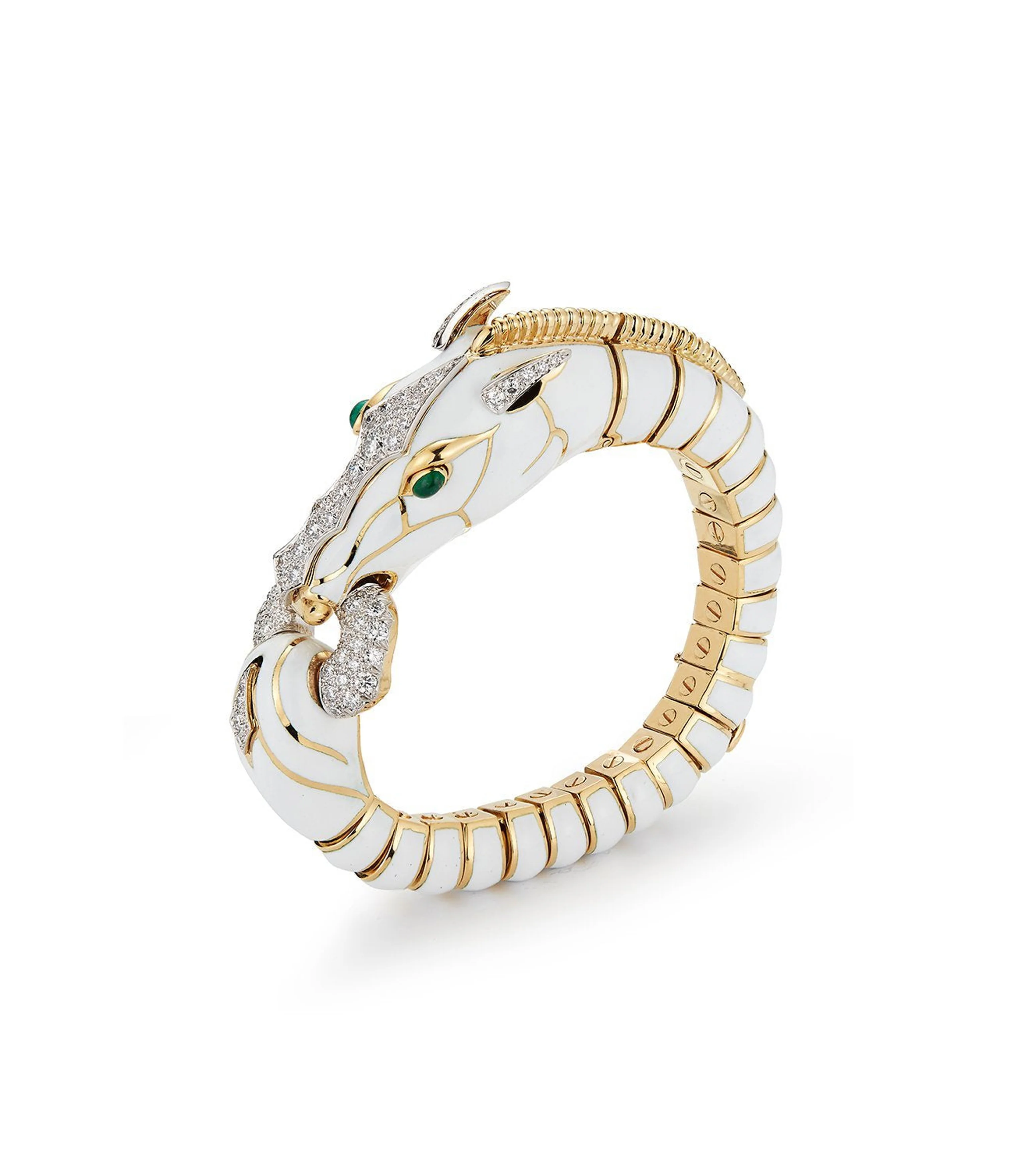 Horse Bracelet, White Enamel - Image 2