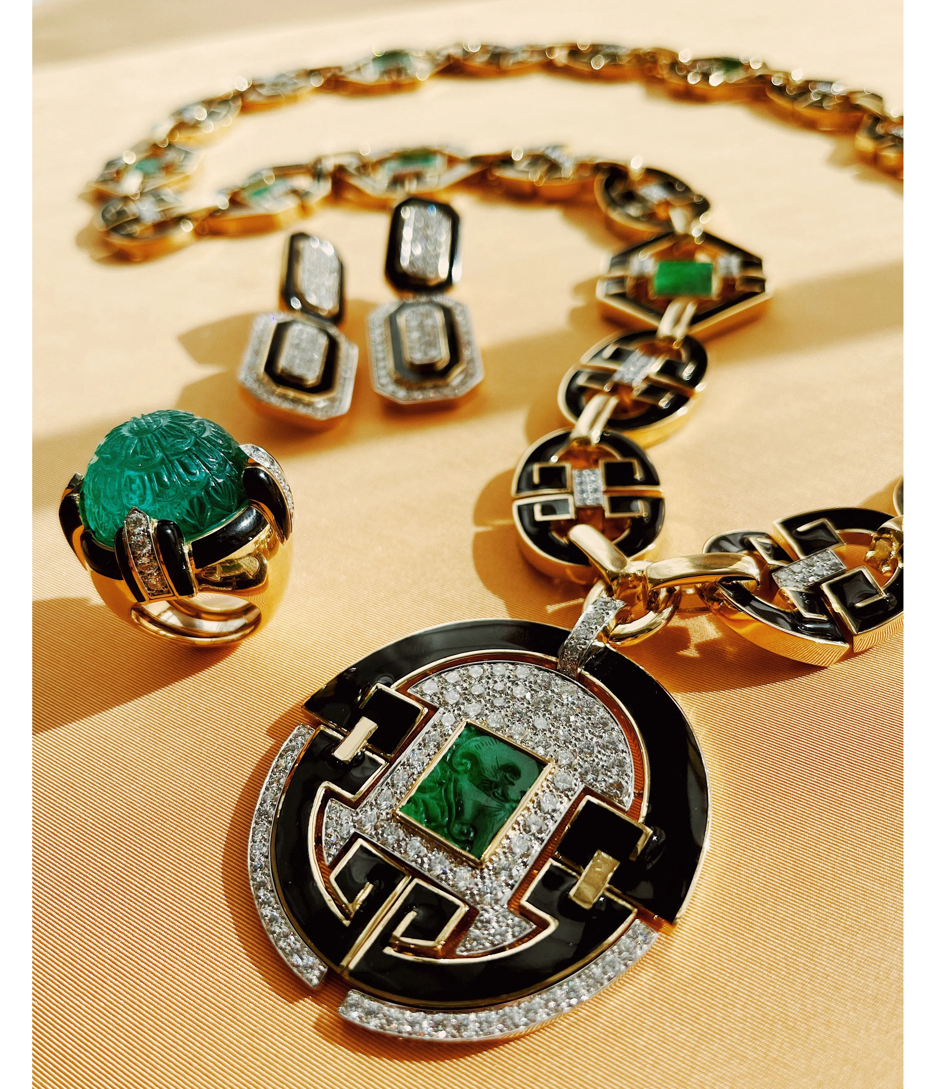 Pantheon Ring, Carved Emerald - Image 3
