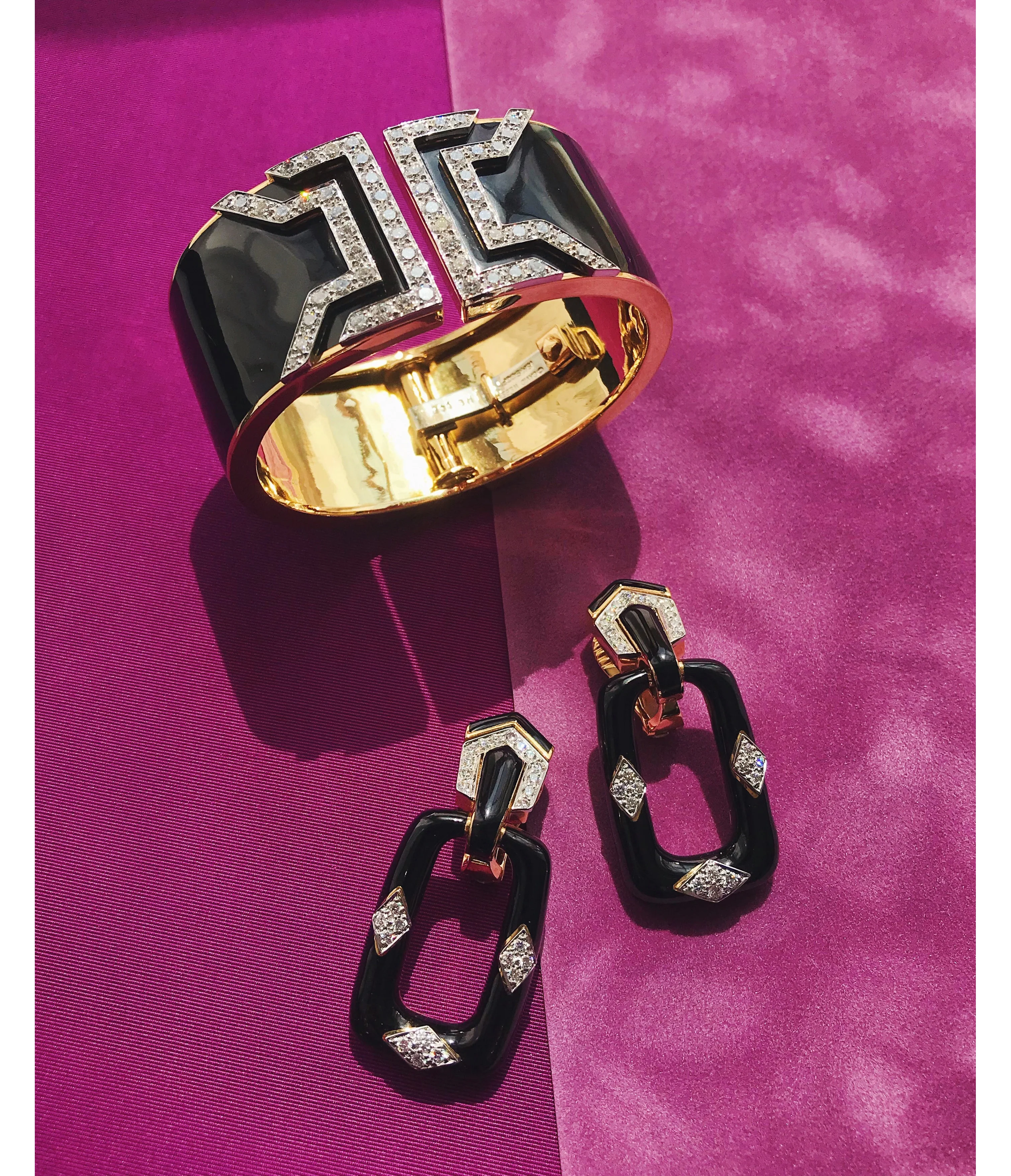 Rectangular Mini-Hoop Earrings, Black - Image 2