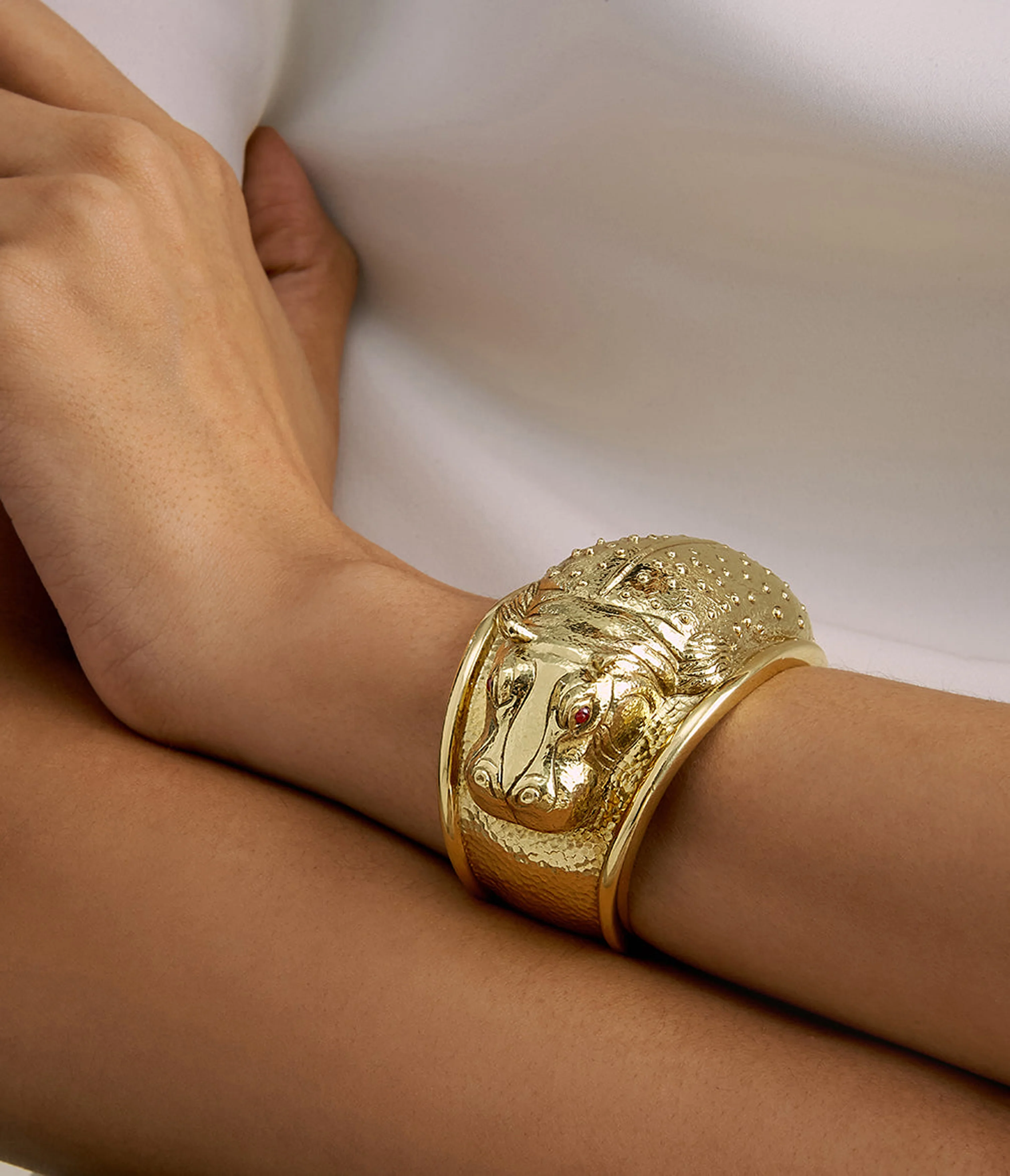 Repoussé Hippopotamus Cuff - Image 3