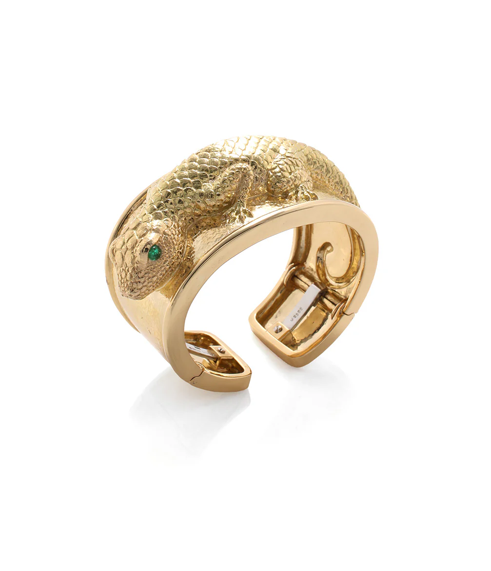 Repoussé Gecko Cuff