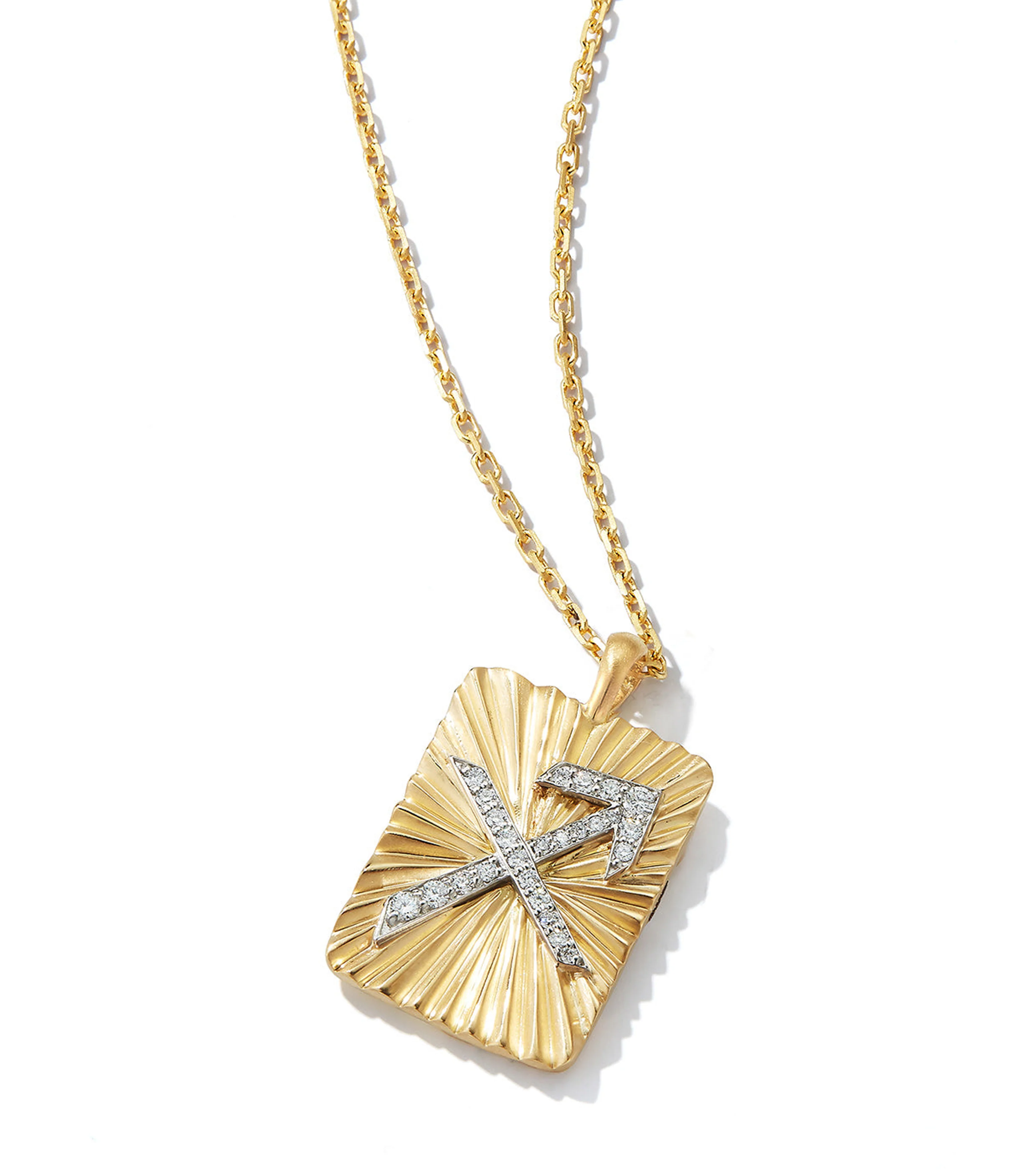 Sagittarius Zodiac Pendant Necklace, Diamonds - Image 3