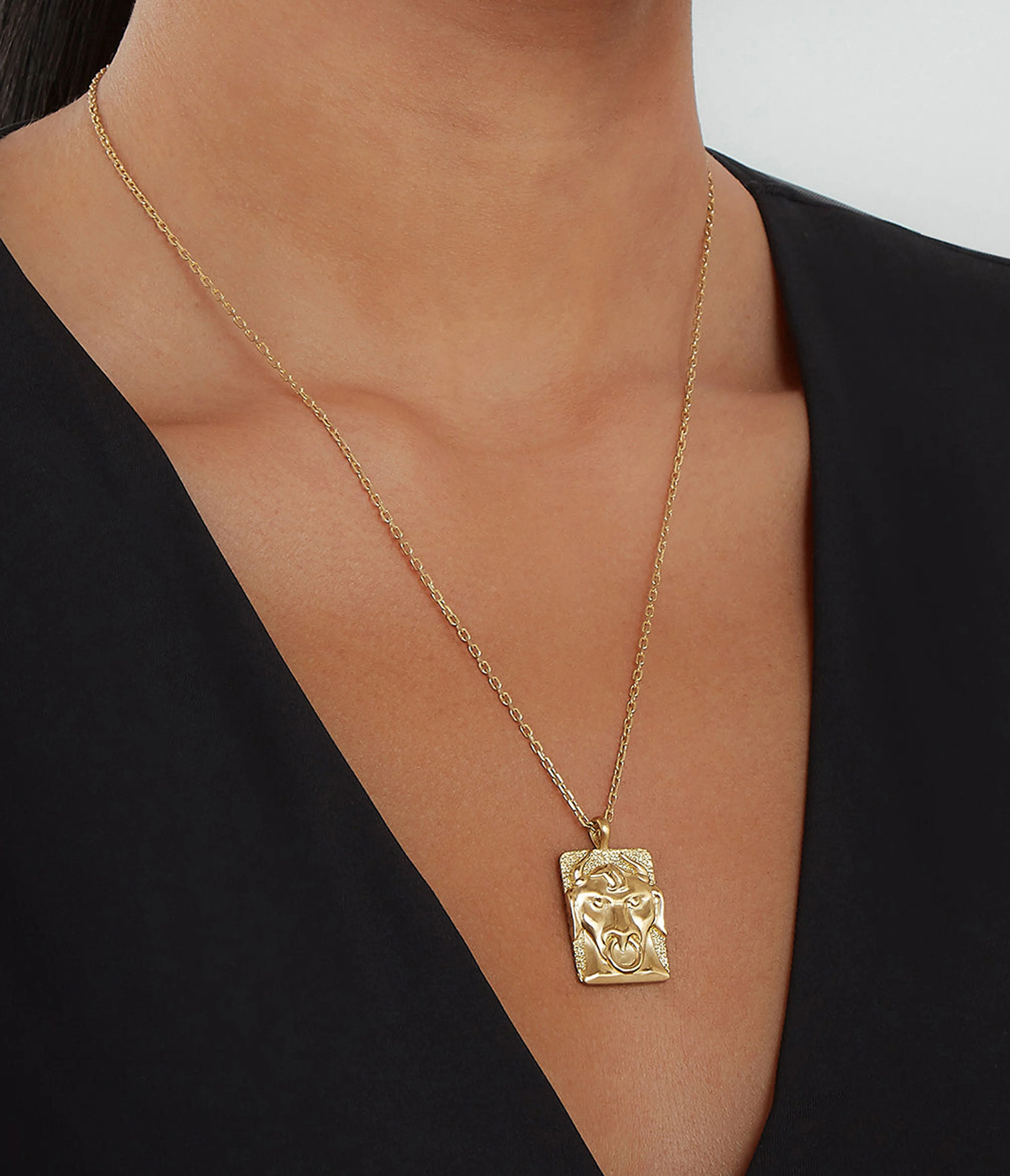 Taurus Zodiac Pendant Necklace, Diamonds - Image 4