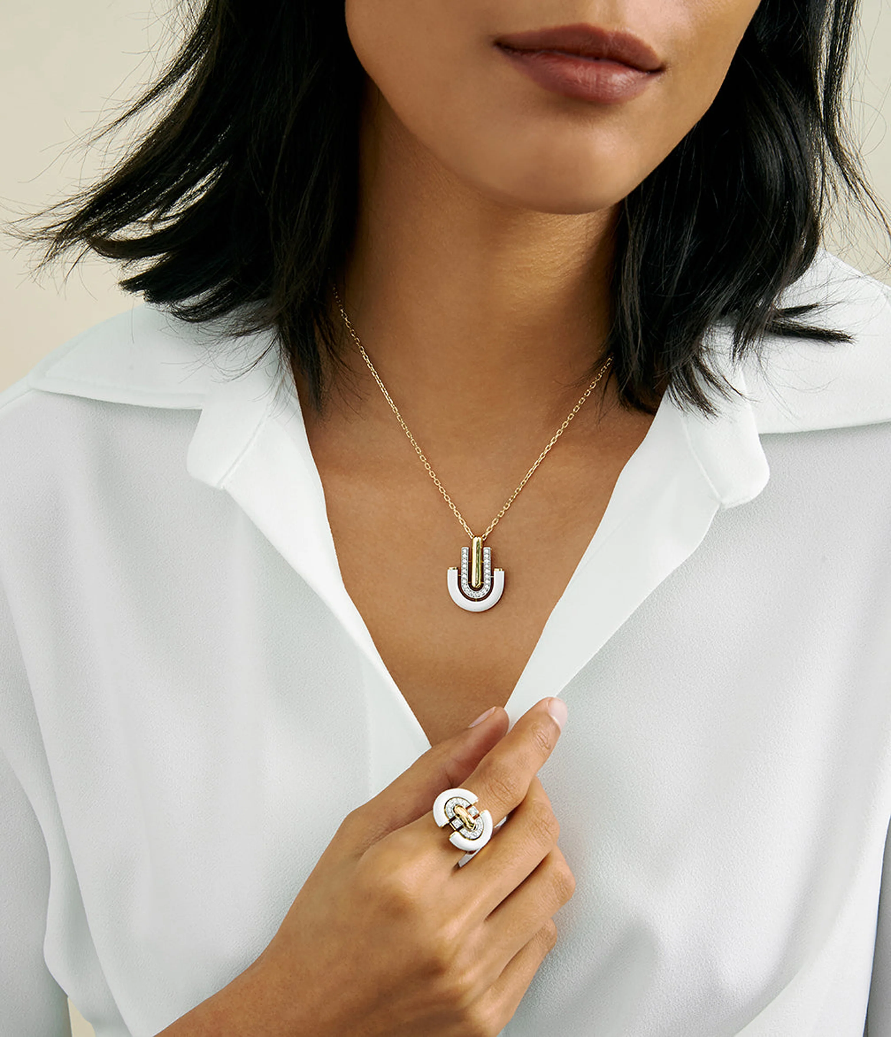 Unity Ring, White Enamel - Image 3