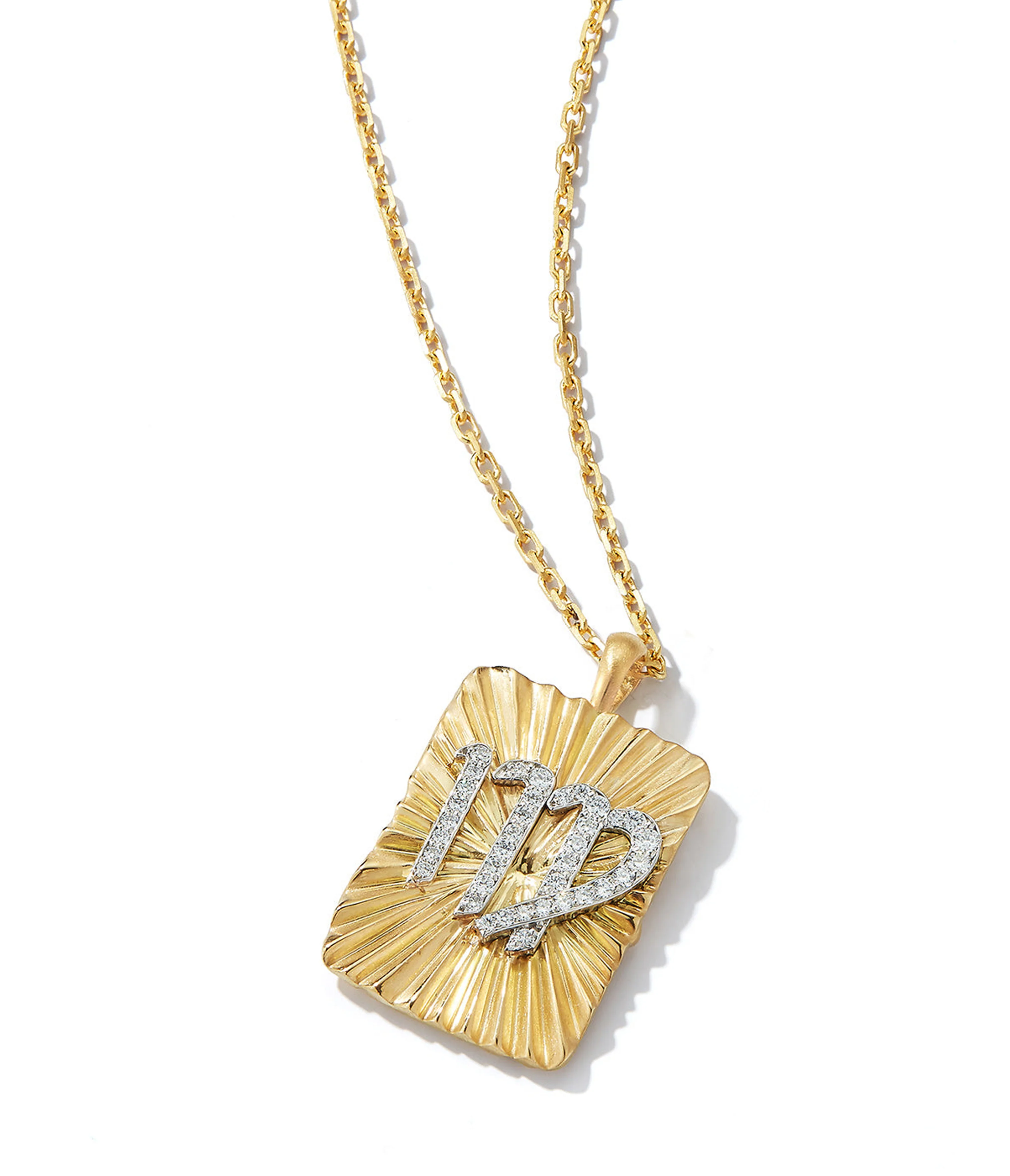 Virgo Zodiac Pendant Necklace, Diamonds - Image 3